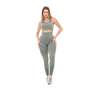 Calça Legging Fitness Feminina Cintura Alta Verde Militar - Milaa