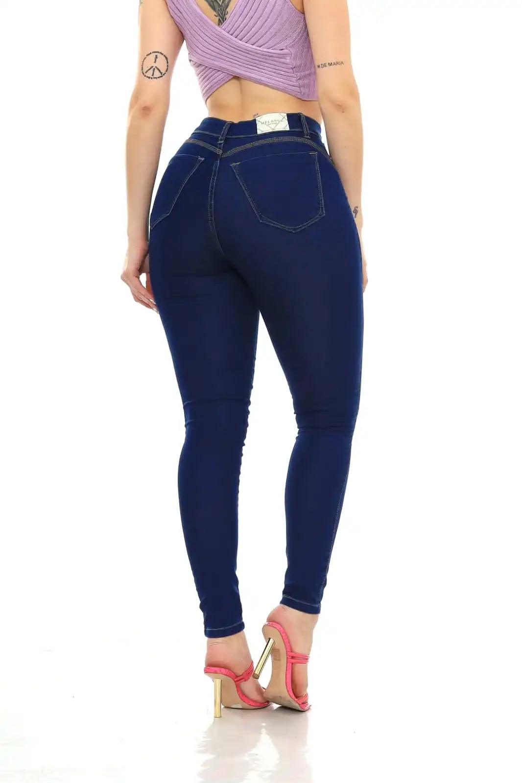 Calça Jeans Feminina Nervura Skinny Azul - Nova Tendência