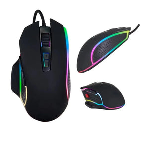 Mouse Gamer com Fio RGB LED  4800DPI com 7 Botões