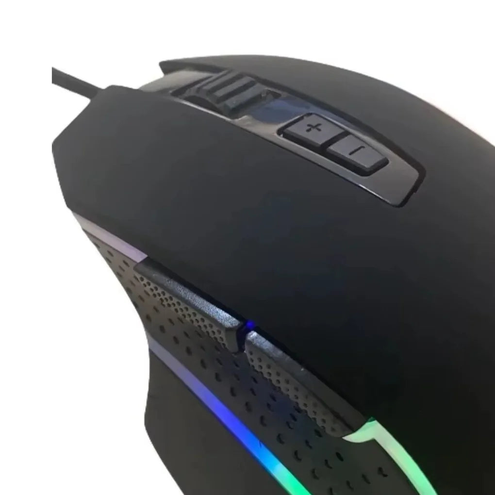 Mouse Gamer com Fio RGB LED  4800DPI com 7 Botões