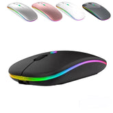 Mouse Sem Fio Recarregável com Iluminação RGB