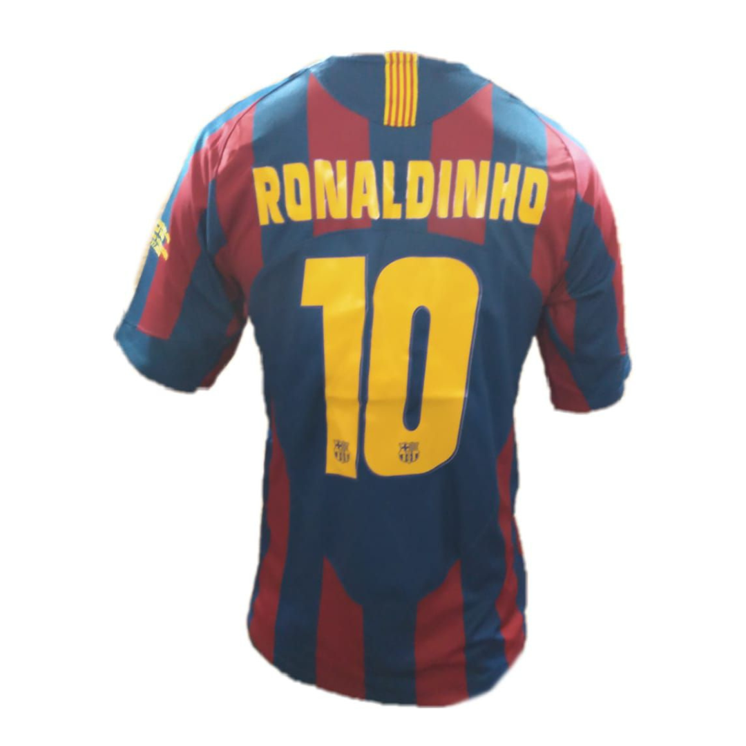 Camisa Retrô Barcelona Masculina Ronaldinho Torcedor