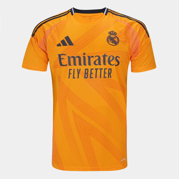 Camisa Real Madrid 2025 Adidas Away Masculina Torcedor Laranja