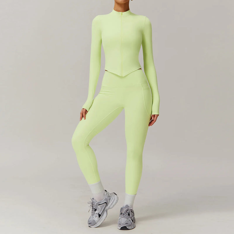 Top de Manga Longa + Legging com Bolsos