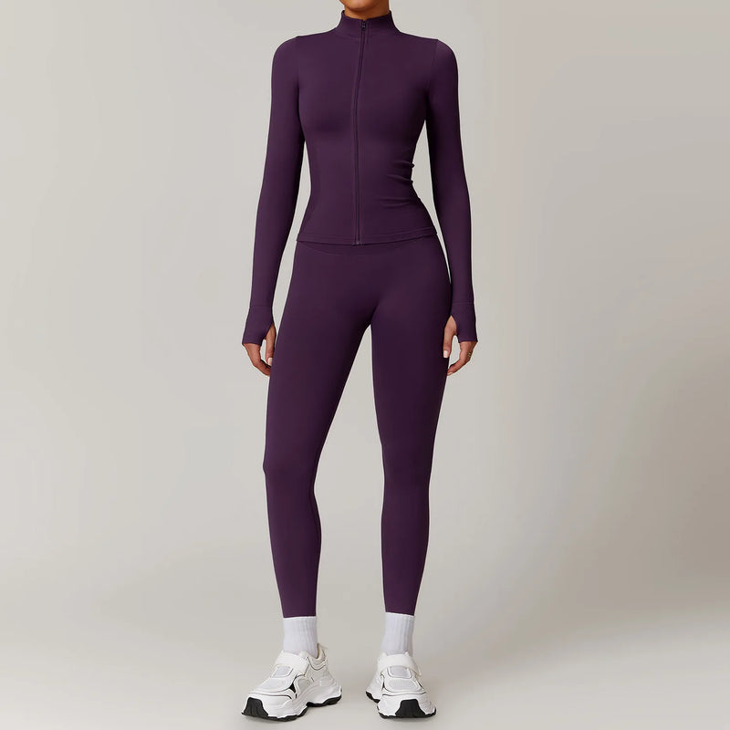 Jaqueta de Manga Longa + Legging Cintura Alta