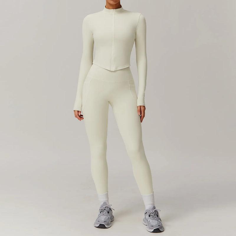 Top de Manga Longa + Legging com Bolsos