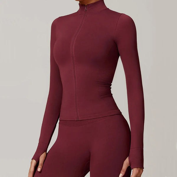 Top Fitness Feminino Seamless Gola Alta e Manga Longa