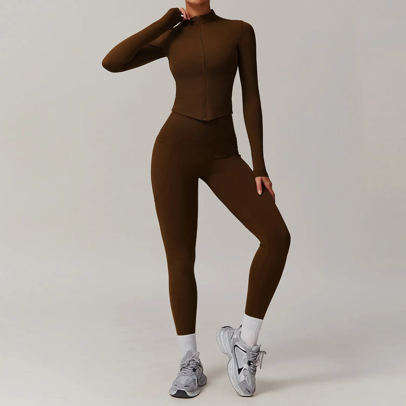 Top de Manga Longa + Legging com Bolsos