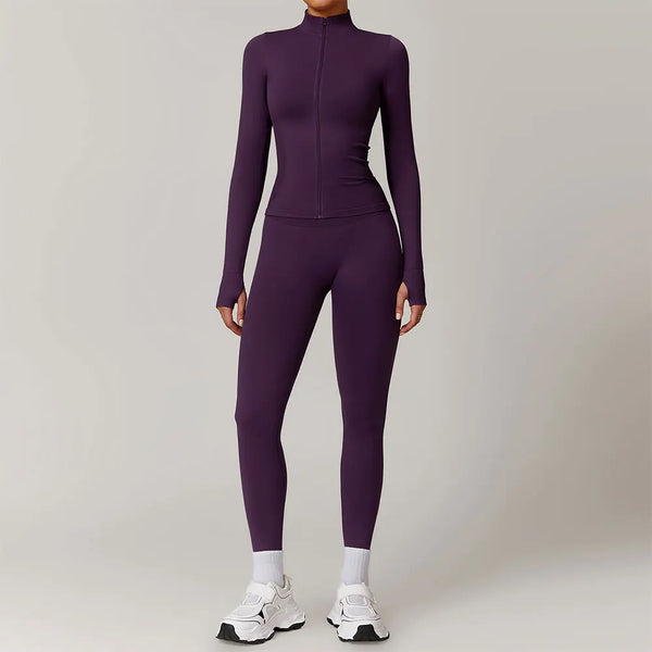 Jaqueta de Manga Longa + Legging Cintura Alta