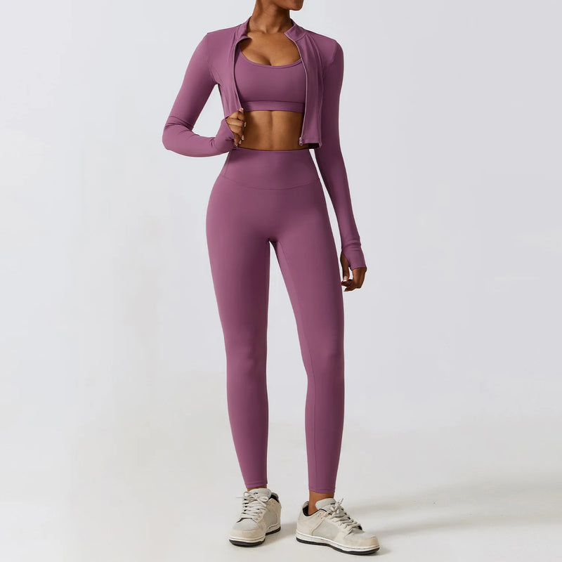 Top, Legging e Cropped de Manga Longa