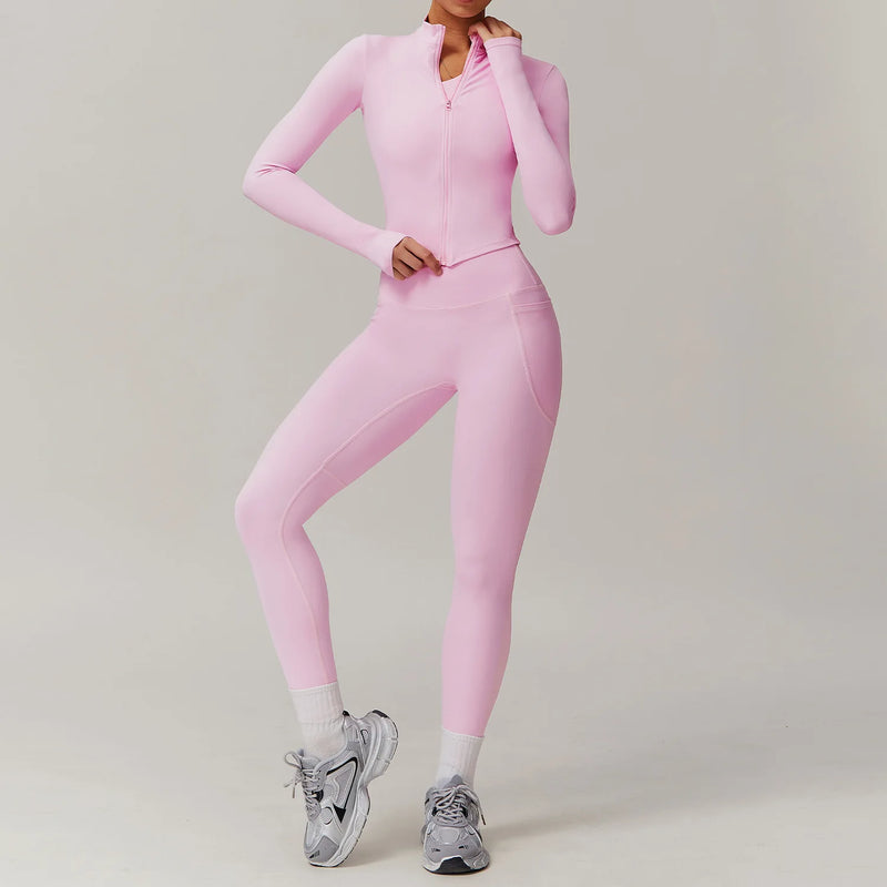 Top de Manga Longa + Legging com Bolsos