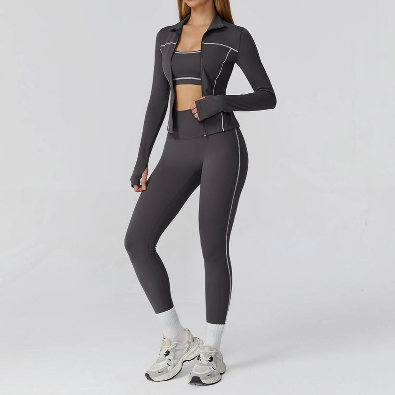 Legging, Top e Cropped de Manga Longa