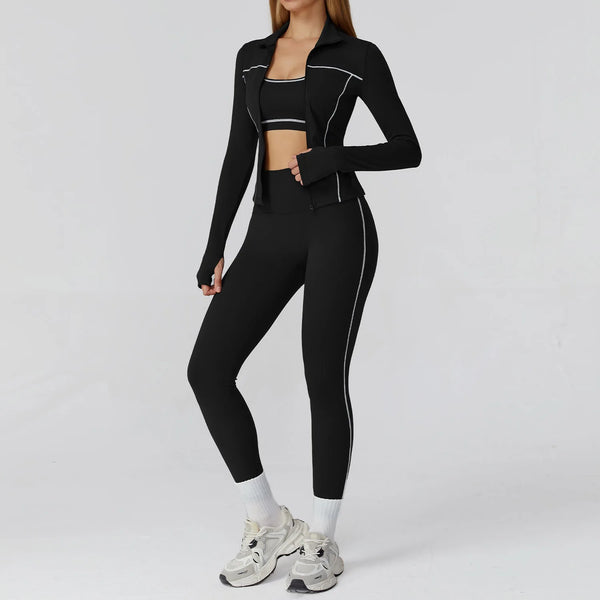 Legging, Top e Cropped de Manga Longa