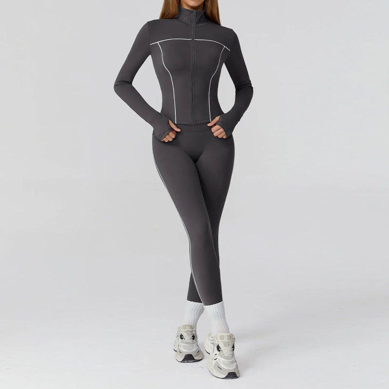 Legging, Top e Cropped de Manga Longa