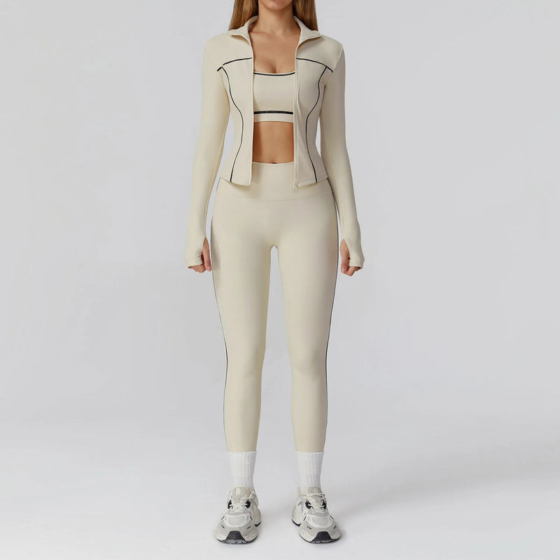 Legging, Top e Cropped de Manga Longa