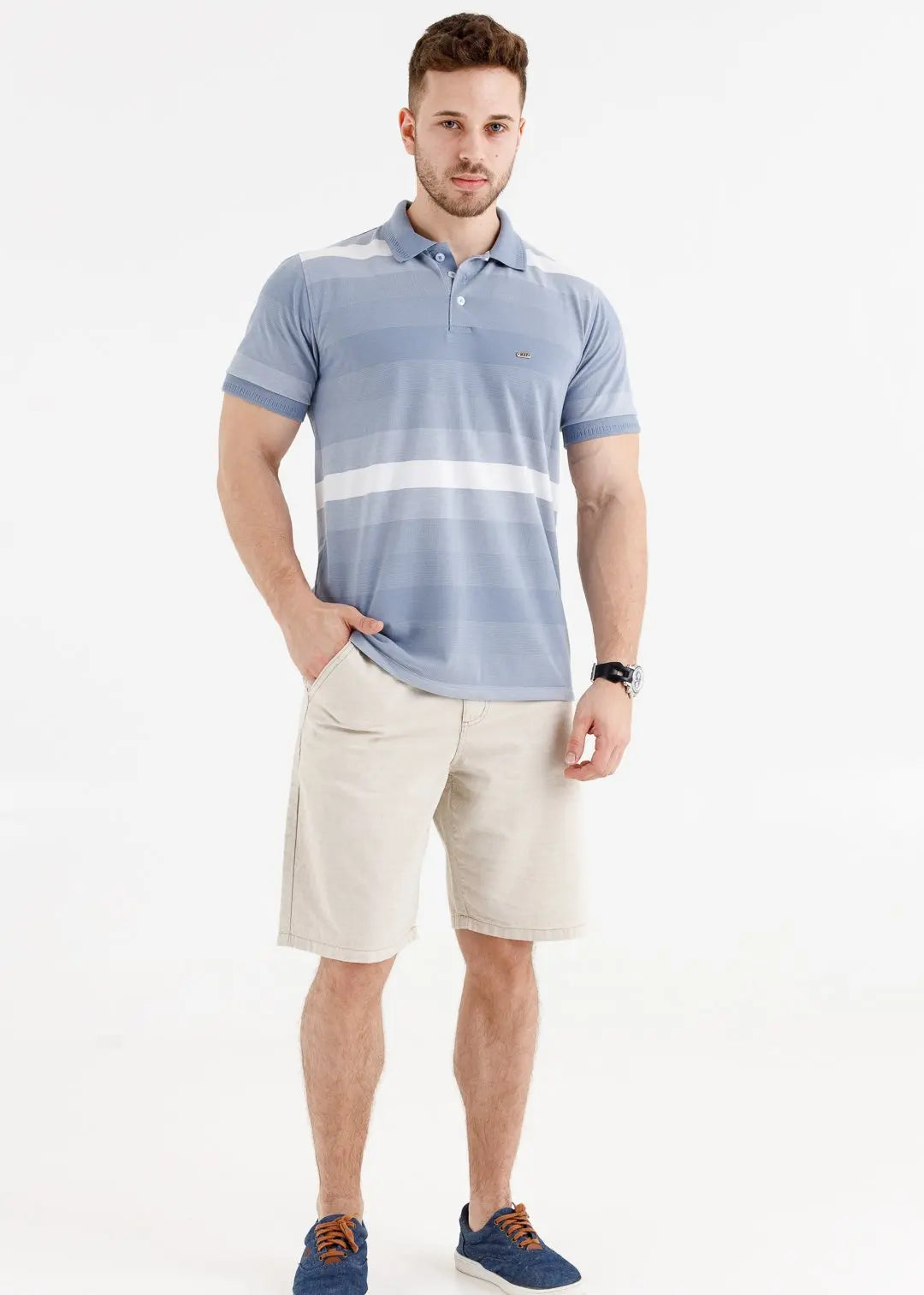 Camisa Masculina Polo Listrada Rapport