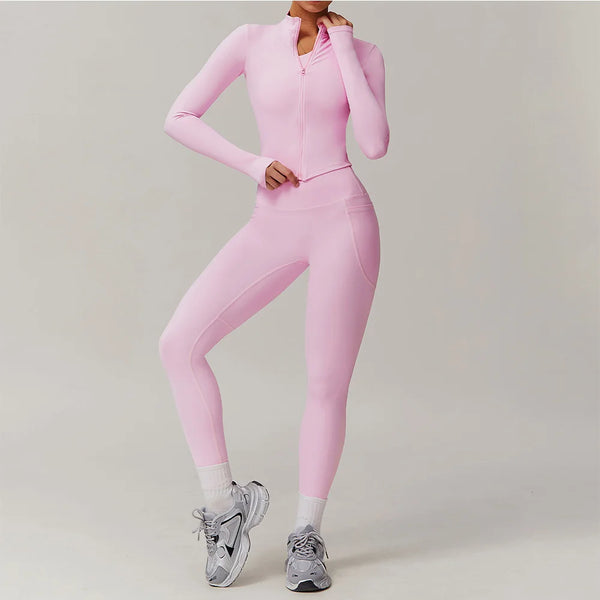 Top de Manga Longa + Legging com Bolsos