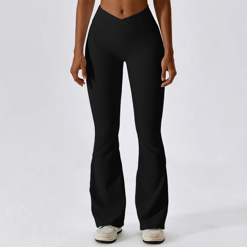 Calça Flare Fitness Feminina Cintura Alta