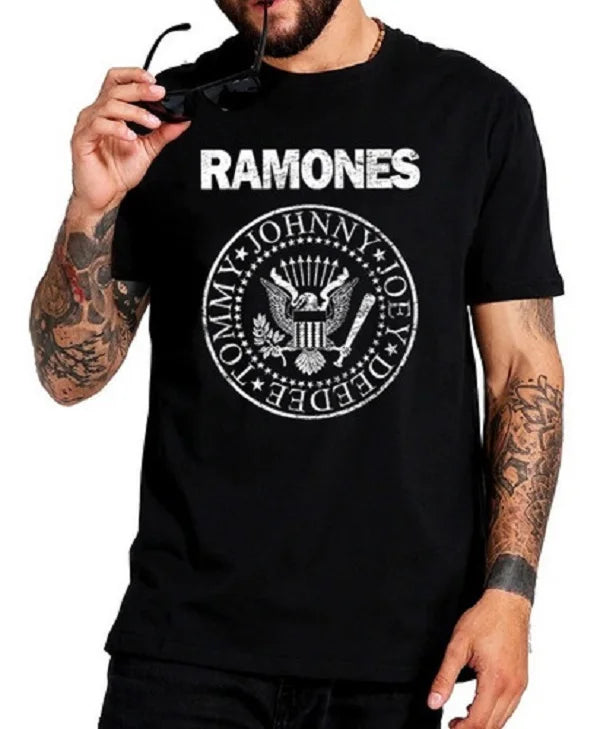 Camiseta Masculina Ramones Band Punk Rock Logo