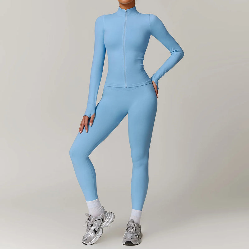 Jaqueta de Manga Longa + Legging Cintura Alta