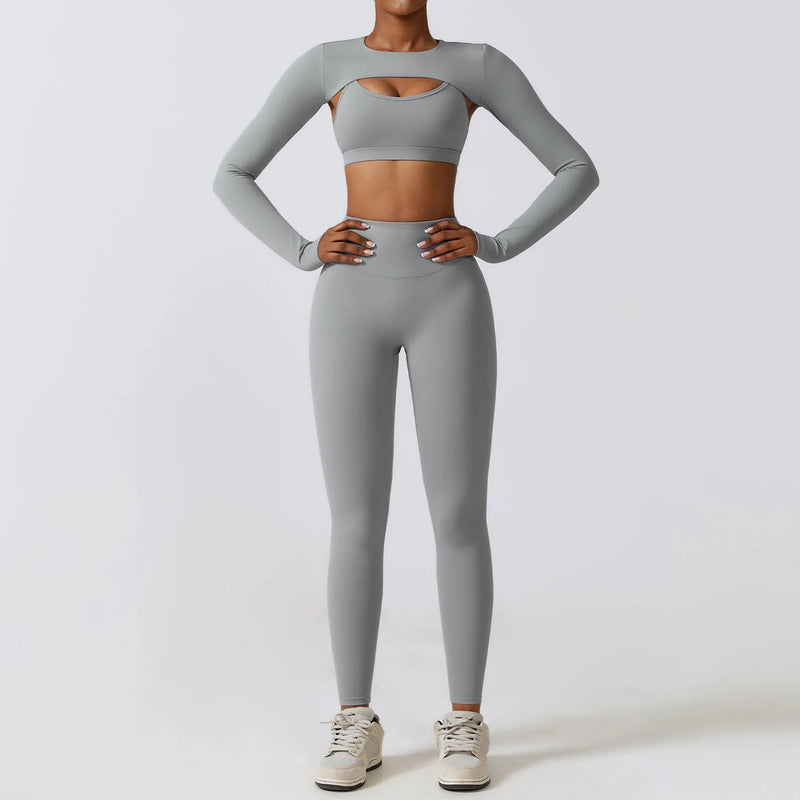 Top, Legging e Cropped de Manga Longa