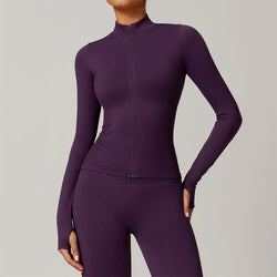 Top Fitness Feminino Seamless Gola Alta e Manga Longa