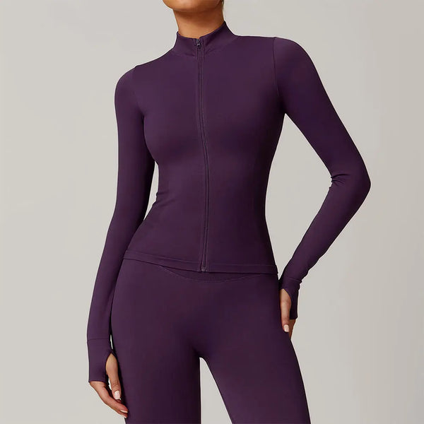 Top Fitness Feminino Seamless Gola Alta e Manga Longa