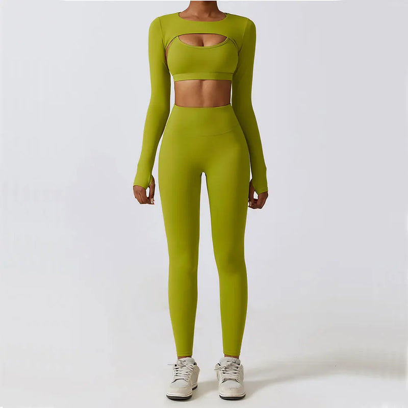 Top, Legging e Cropped de Manga Longa