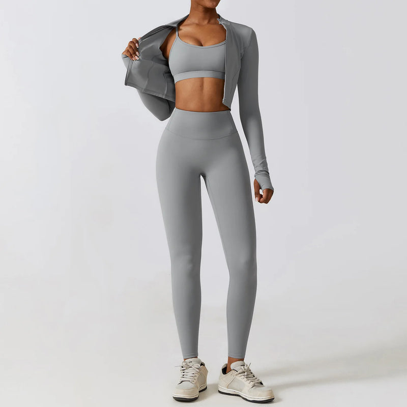 Top, Legging e Cropped de Manga Longa