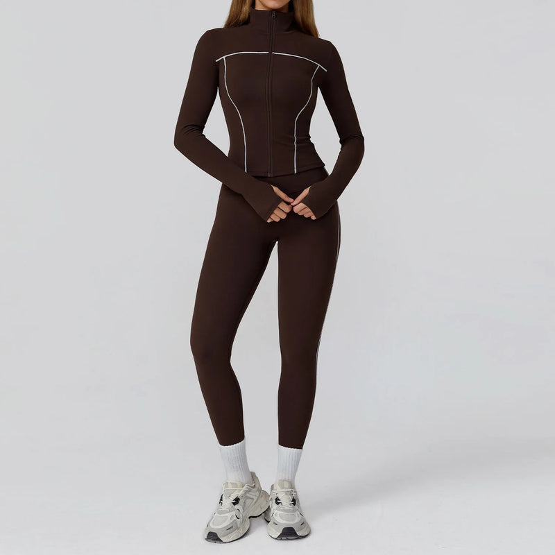 Legging, Top e Cropped de Manga Longa