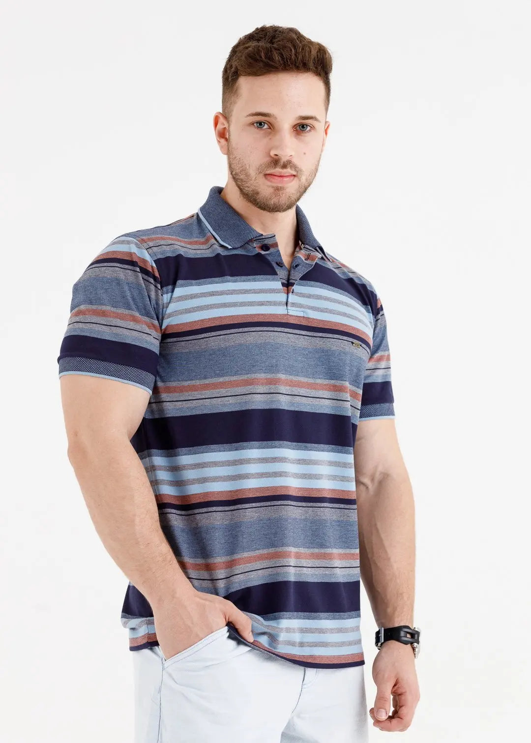 Camisa Masculina Polo Listrada Rapport