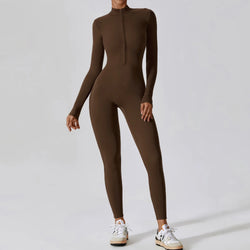 Macacão Fitness Feminino Manga Longa com Zíper