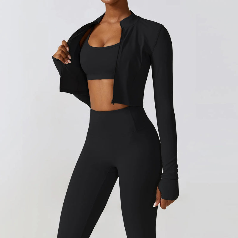 Top, Legging e Cropped de Manga Longa
