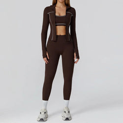 Legging, Top e Cropped de Manga Longa