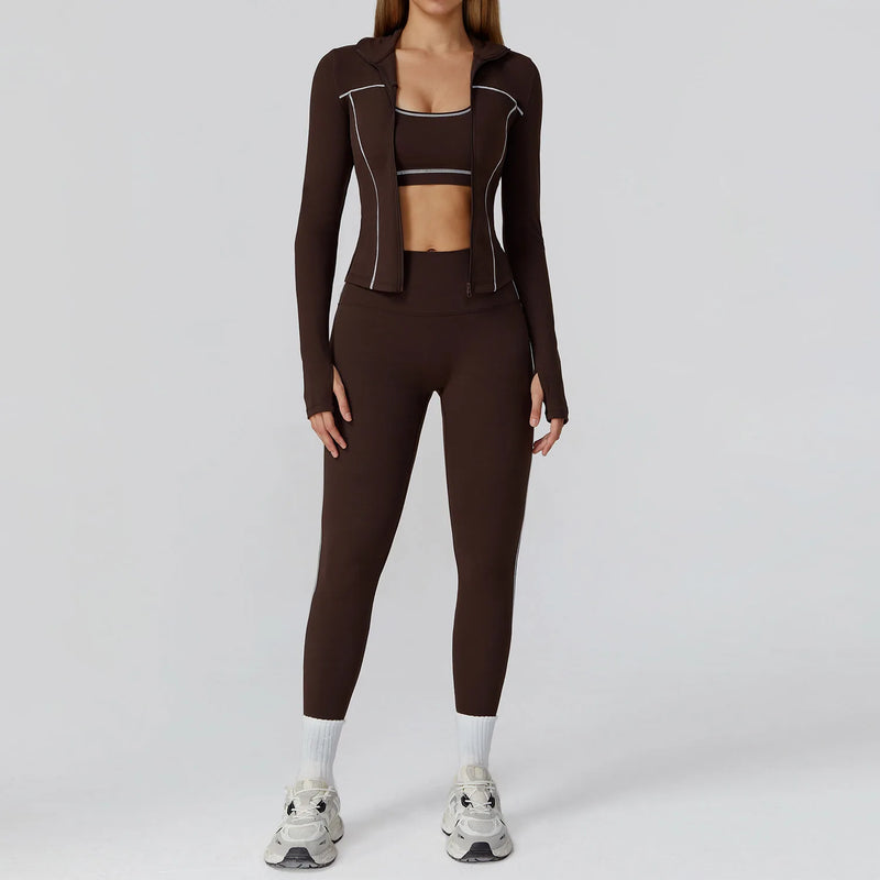 Legging, Top e Cropped de Manga Longa
