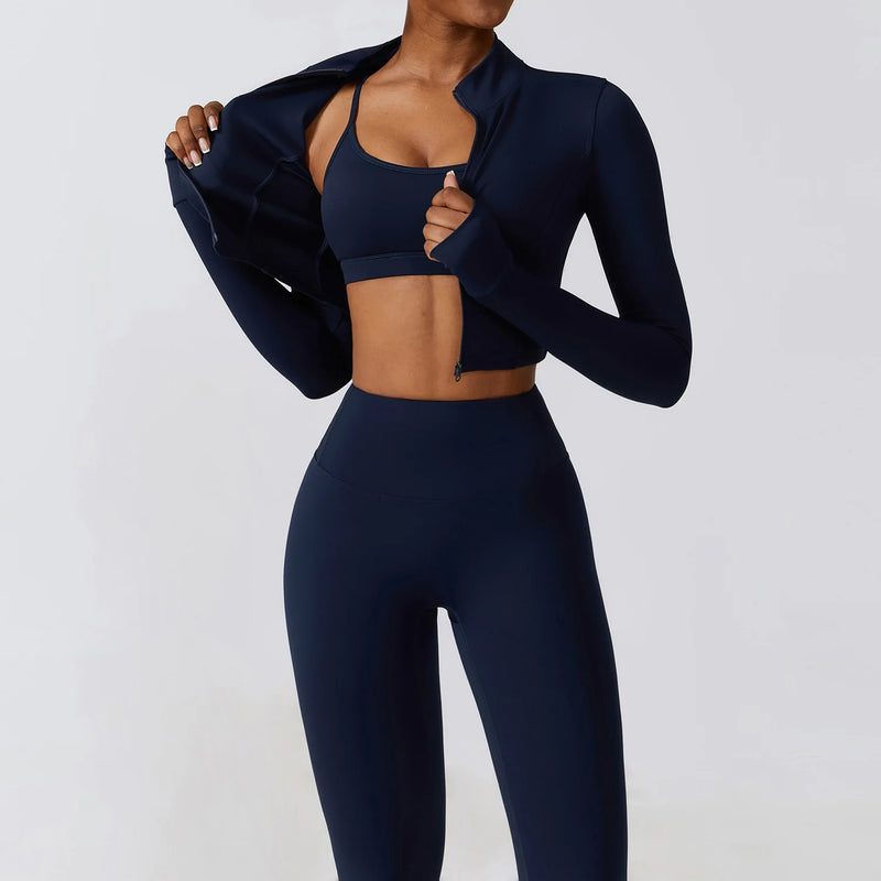 Top, Legging e Cropped de Manga Longa
