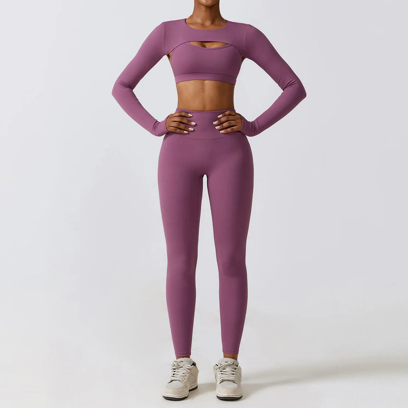 Top, Legging e Cropped de Manga Longa