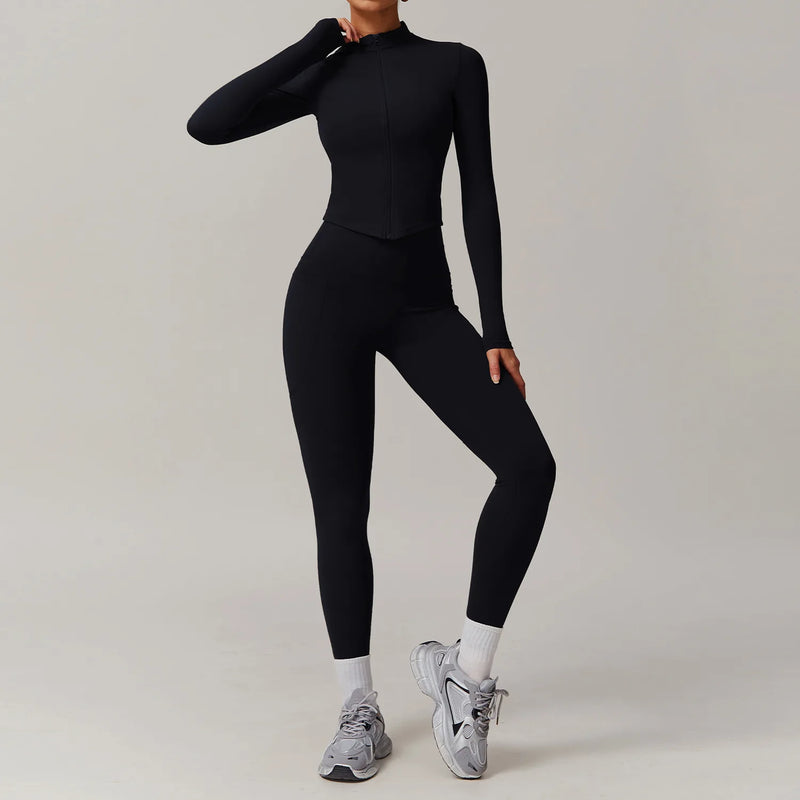 Top de Manga Longa + Legging com Bolsos