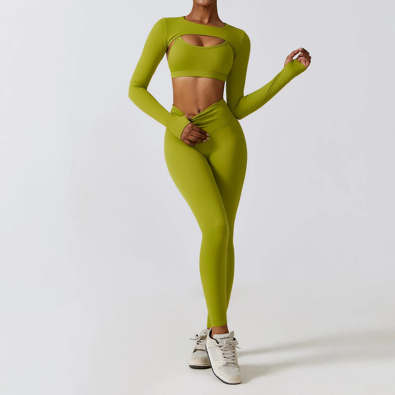 Top, Legging e Cropped de Manga Longa