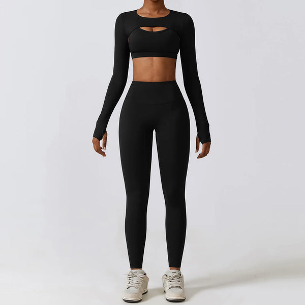 Top, Legging e Cropped de Manga Longa