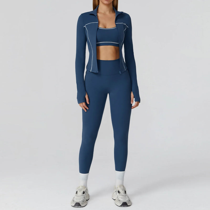 Legging, Top e Cropped de Manga Longa