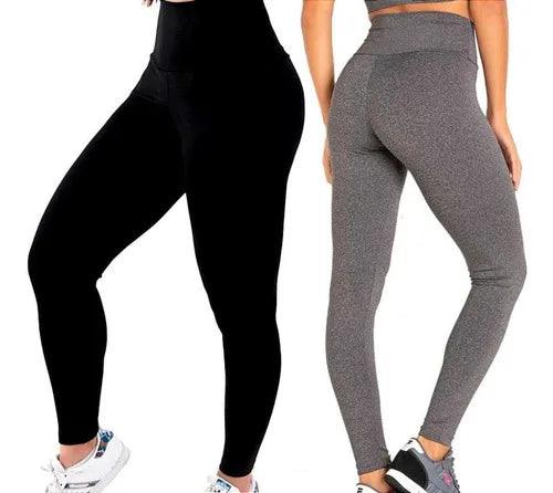 Kit com 2 Leggings de Academia Grossa Suplex - Cintura Alta