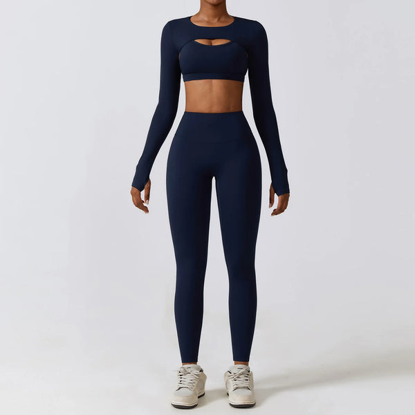 Top, Legging e Cropped de Manga Longa