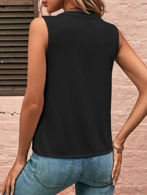 Blusa Sem Mangas Feminina com Decote em V e Estilo Vintage