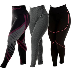 Kit 3 Leggings Diversas Bolha/Spider/Borboleta