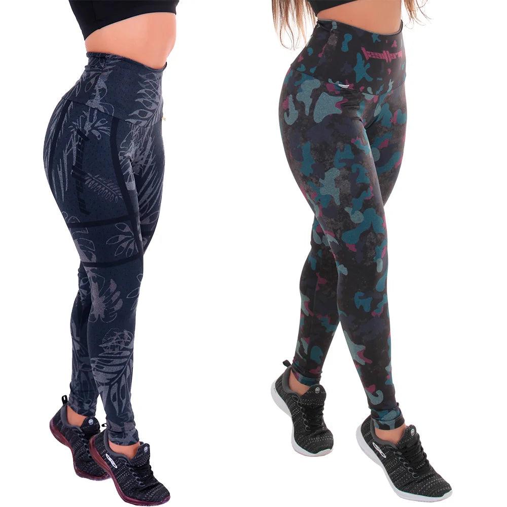 Kit 2 Leggings Mescla Sublimada Camuflada/Estrela – Zero Transparência