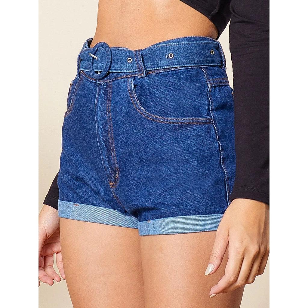 Short Jeans Feminino com Cinto