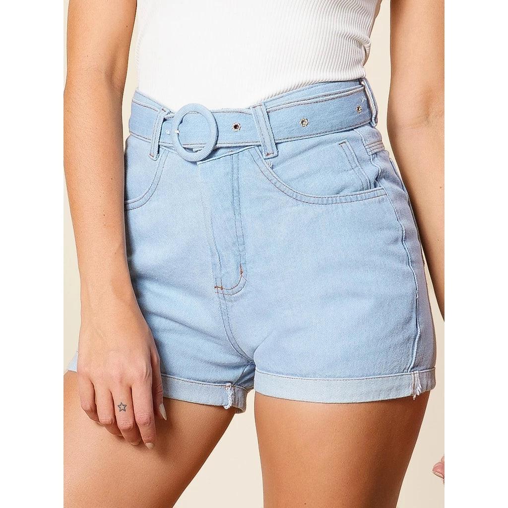 Short Jeans Feminino com Cinto