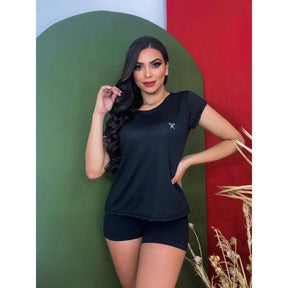 Camiseta feminina para academia Dryfit baby look