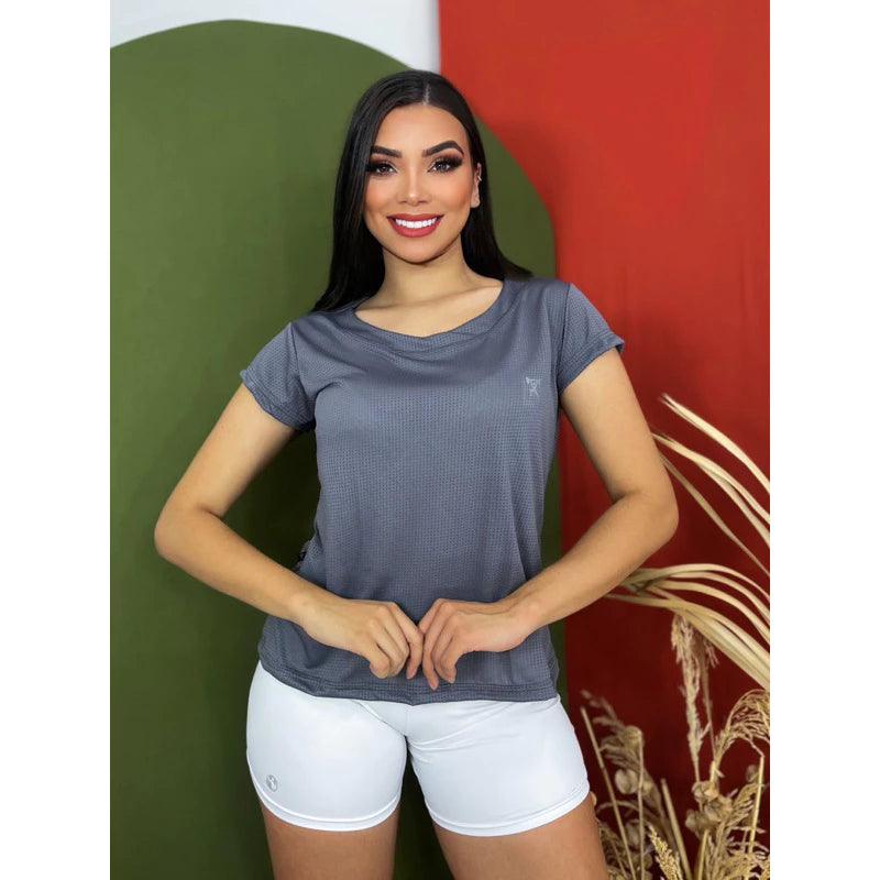 Camiseta feminina para academia Dryfit baby look